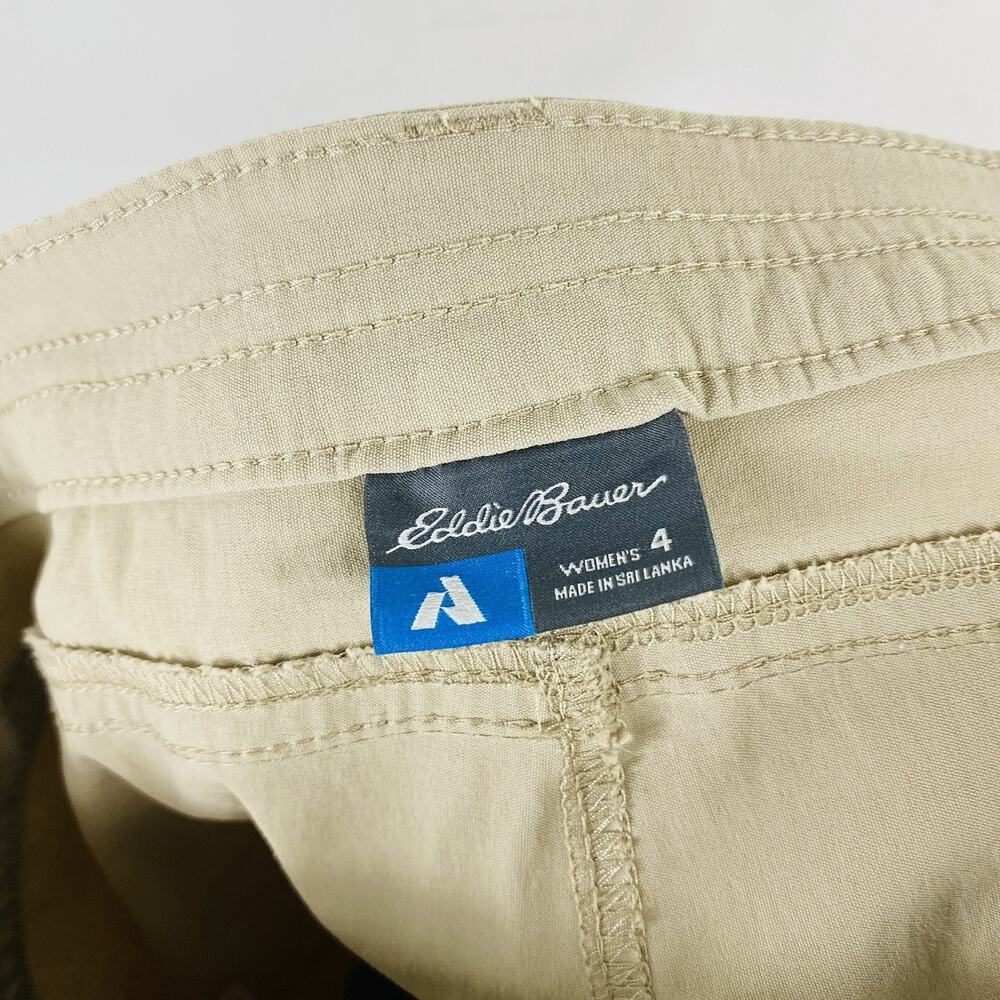 Eddie Bauer Capri Pants Women's 4 Tan Ascent Walking Hiking Outdoor Casual - Picture 6 of 7